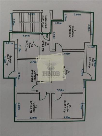 Apartament cu 4 camere 2 balcoane si baie cu fereastra pe Mihai Viteazu - 2