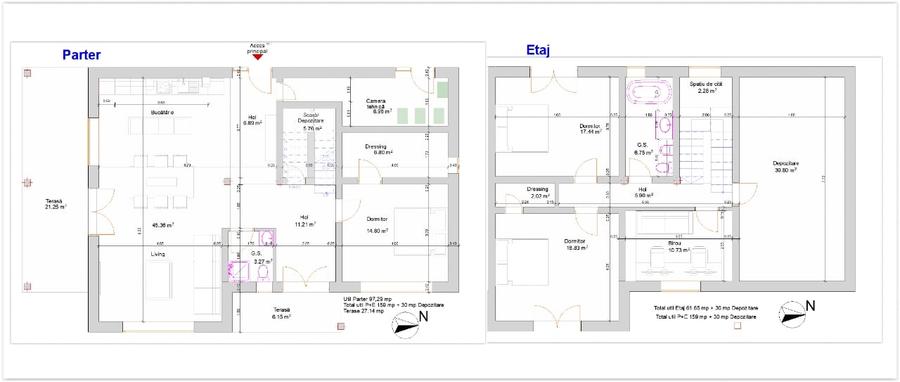 Proprietar vând Casă Feleacu, 161mp Valea Căpriorii,poziție premium. Teren 800mp - 11