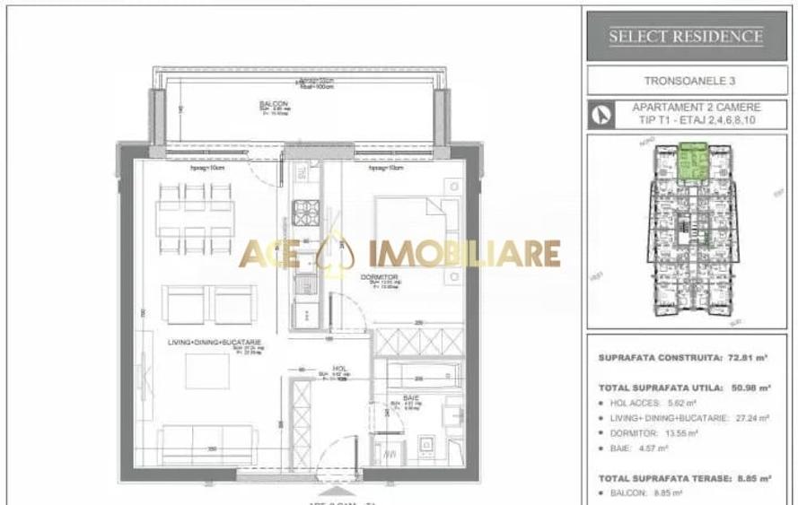 2 Camere de inchiriat | Dristor - Select Residences | Centrala | Parcare - 8