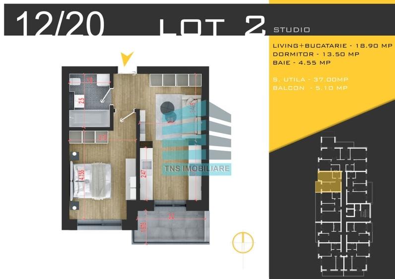2 Camere Tip Studio 42 Mp,Pallady-Nicolae Teclu,Metrou - 6