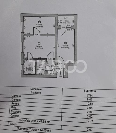 Apartament 3 camere etaj intermediar mobilat balcon zona Tiglari Sibiu - 9