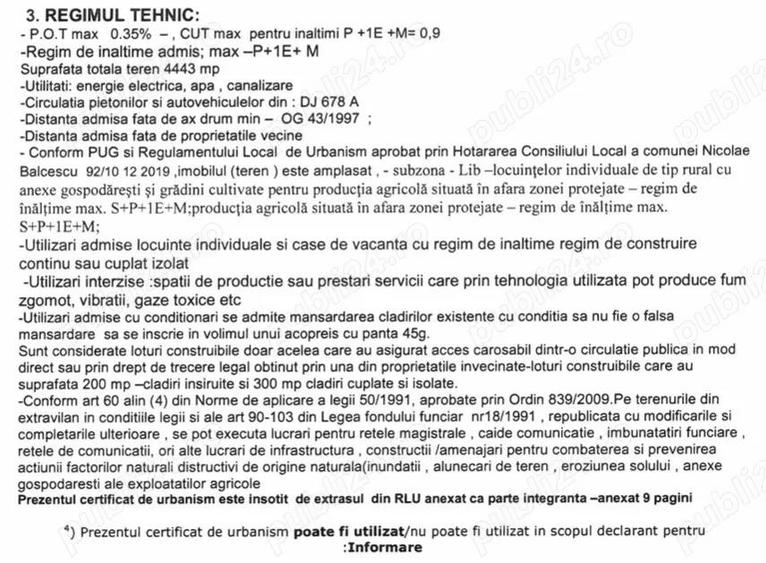 Teren 4.443 mp intravilan + extravilan | Nicolae Balcescu Ple?oiu, jud Valcea - 8
