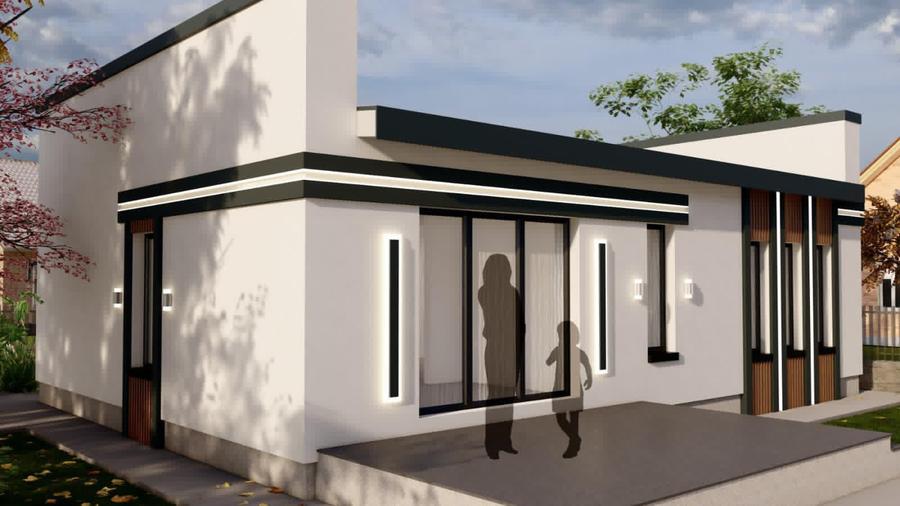 Casa individuala parter - 4 camere 2 bai - teren 309mp - 8