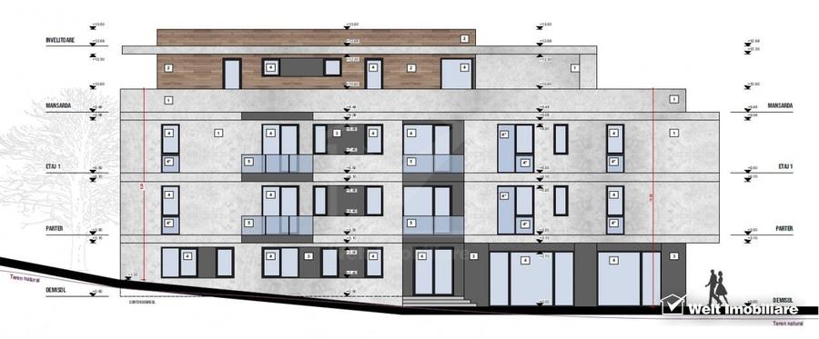 Apartament 2cam tip penthouse, terasa 116mp, imobil nou Apahida - 2