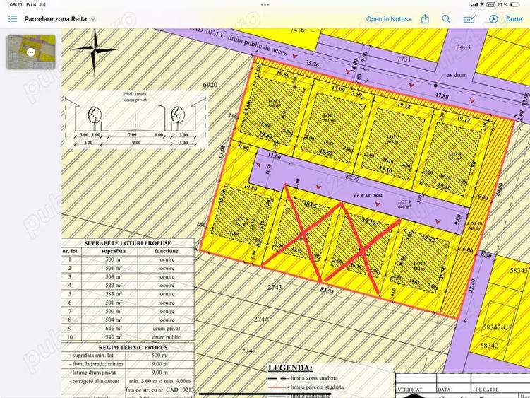 Terenuri intravilane | intre 500-582 mp | Santandrei | - 1