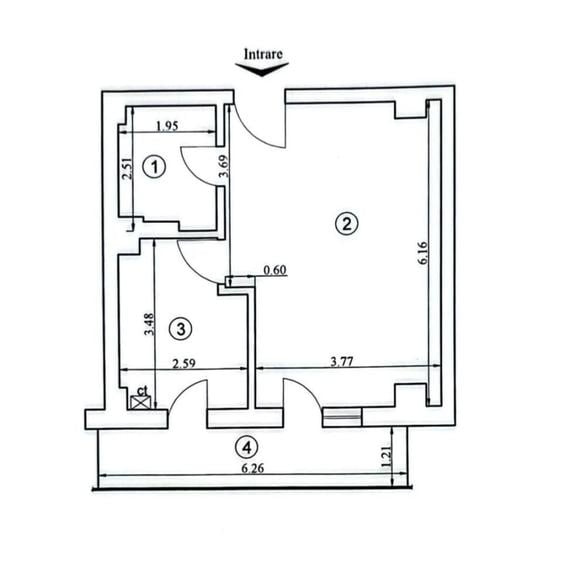 Ap cu 1 camera, 45 mp, intabulat, Mobilat si utilat - 99 800 Euro - 1