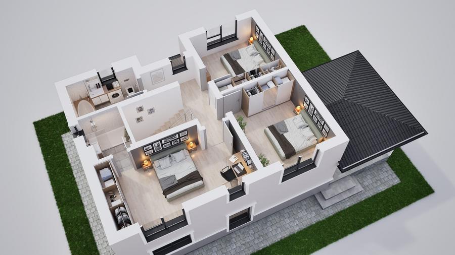 Casă individuală, teren generos și compartimentare eficientă - 0% comision - 12