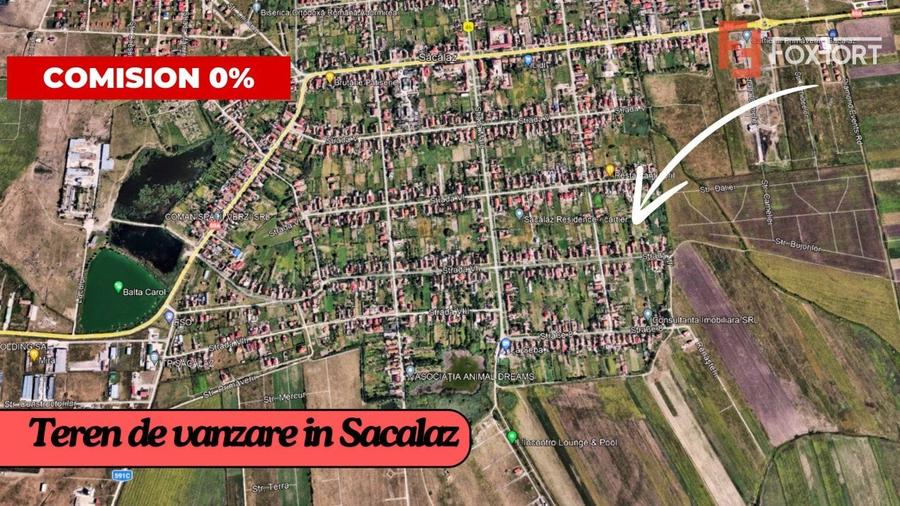COMISION 0% Teren de vanzare, Sacalaz - Autorizatie de construire valabil - 1