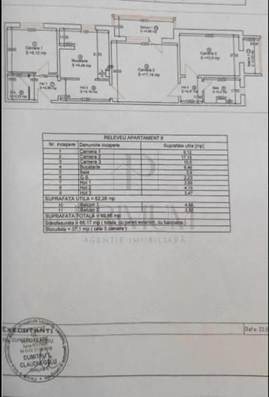 UMT - 3 CAM - DECOMANDAT - ETJ.2 - 2 BAI - RENOVAT MOBILAT - CENTRALA - IZOLAT - 10