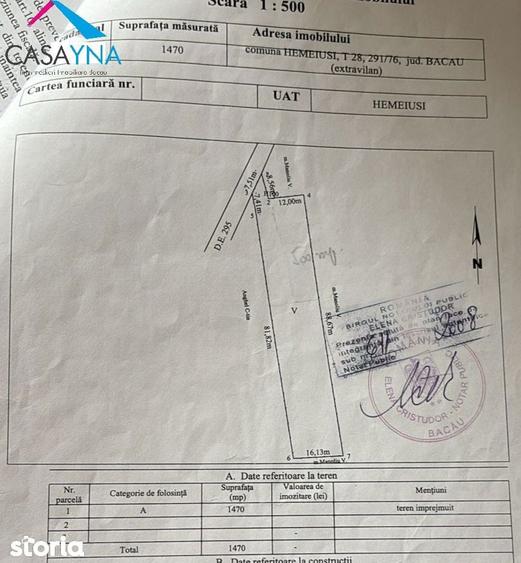 Teren intravilan de vanzare 1470mp in Hemeius, str Linistii - 1