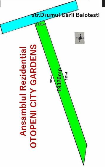 Teren intravilan 19326mp,lipit de Ansamblul Rezidential OTOPENI CITY GARDENS - 1
