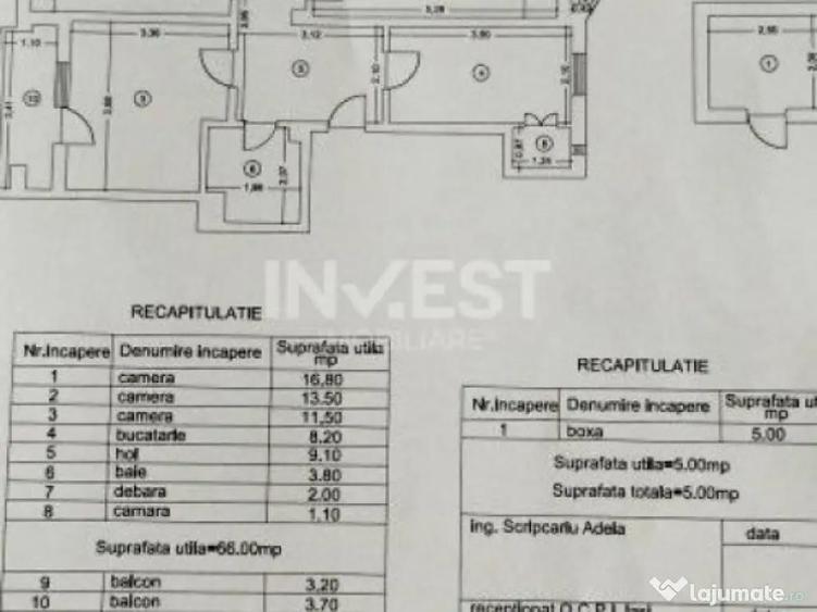 Centru- apartament 3 camere - 4