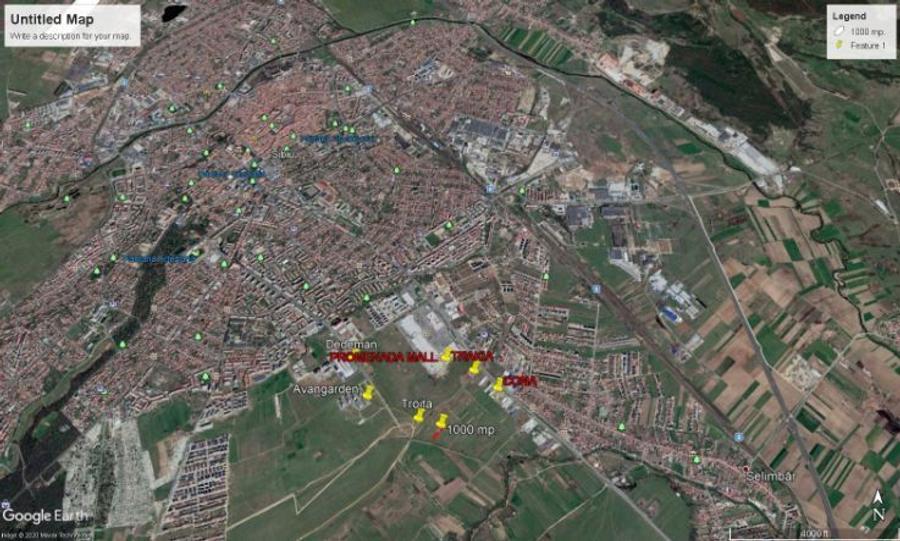 Vand teren arabil 1000 mp.,  Selimbar in zona Troita pe str. Aleea Monumentului  - 4