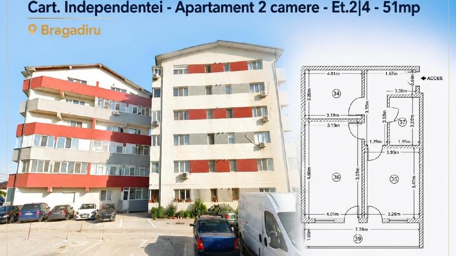 Apartament cu 2 camere decomandat în Central