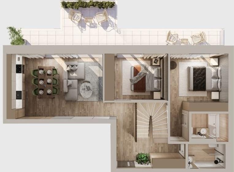 Apartament 3 camere cu terasa impresionanta de 78 mp - 3