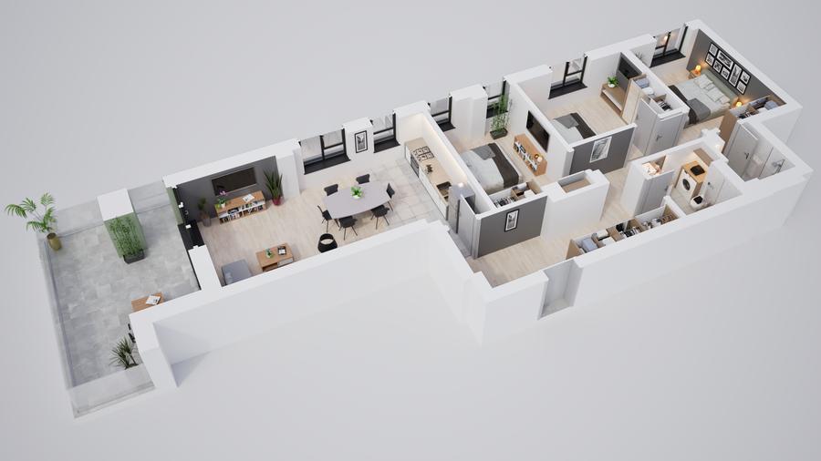 Apartament spațios, 4 camere – ansamblu cu parc și zone verzi - 50