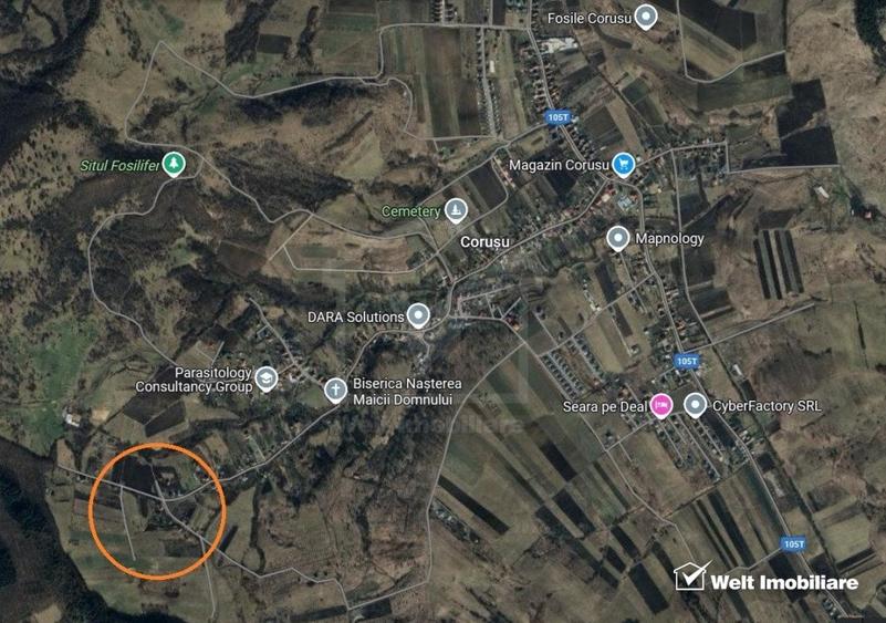 Teren intravilan Corusu, pozitie insorita, vedere peste sat, parcelabil - 3