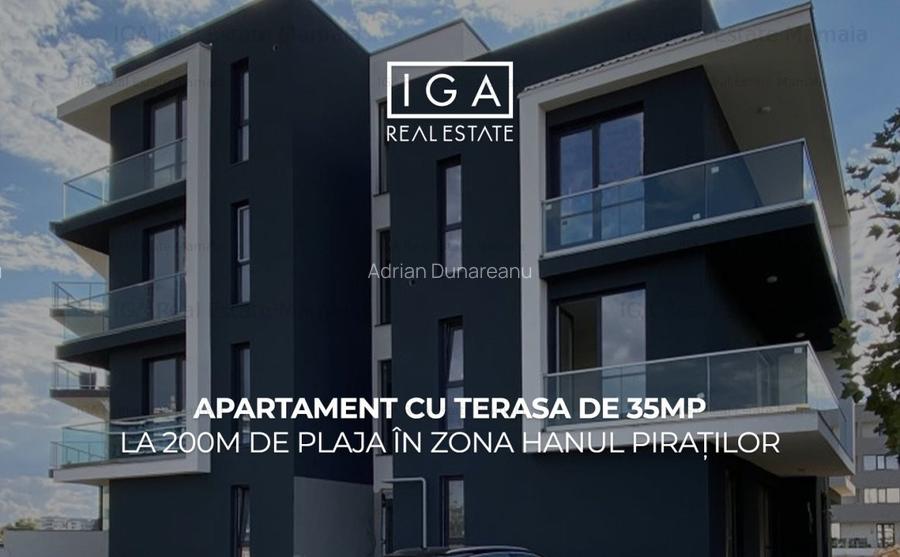 Apartament cu terasa de 35mp aproape de plaja in zona Hanul Piratilor