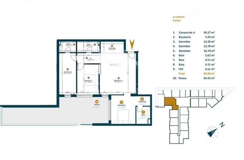 Apartamente 4 camere cu terase 17 - 30 mp Intre Lacuri - 1