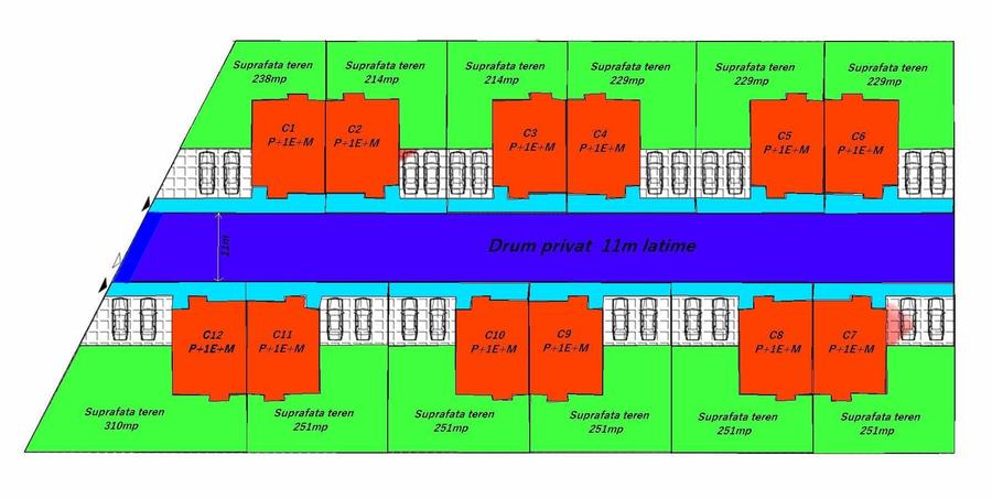 Locuinta cuplata ,tip duplex P+1+M,Sd190mp,Su145mp,4 camere,  "vanzare "la alb"! - 1