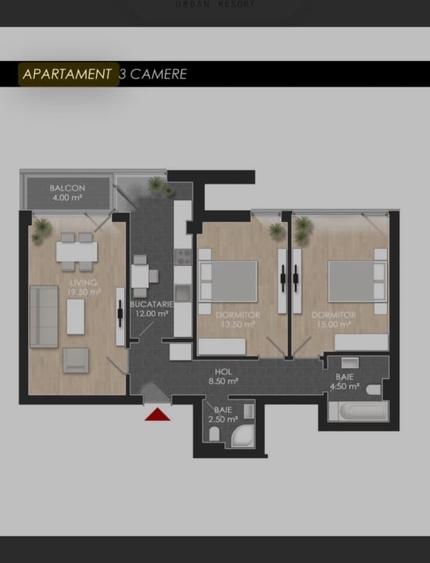 Apartament 3 camere  Atria Urban Resort + loc de parcare inclus - 2
