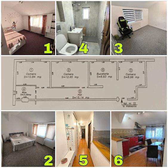 Apartament cu 3 camere decomandat, mobilat în Aradului