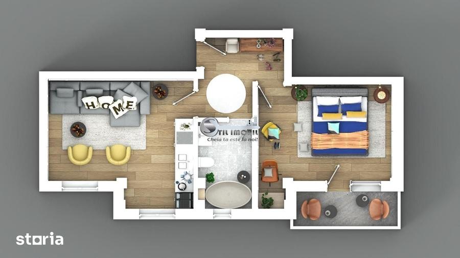 Apartament cu 2 camere semidecomandat în Bucium