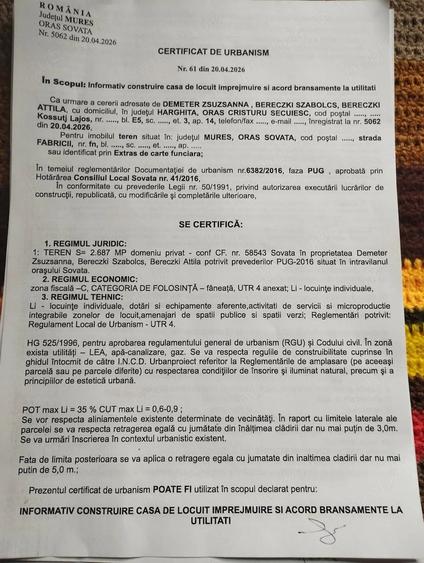 Teren de 2687 mp, în Central