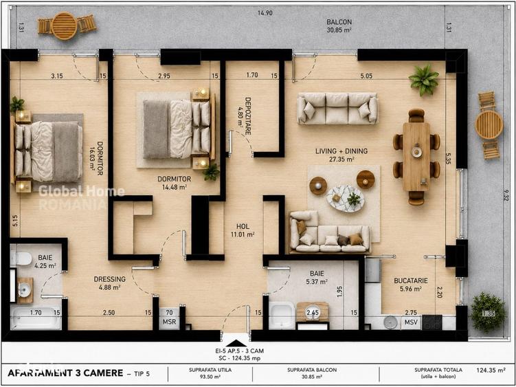 Gemina by the Lake | Apartament 3 camere | Pipera Plaza | Rond OMW - 18
