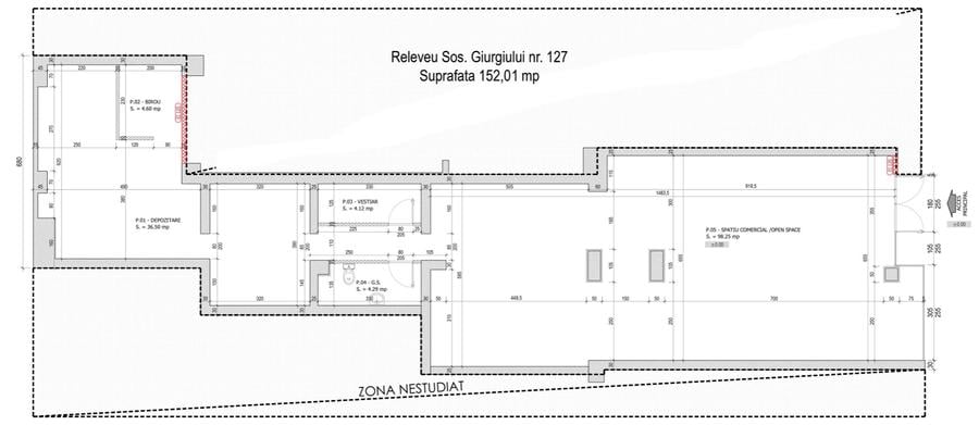Spațiu comercial, de 152.00999450684 mp, în Giurgiului