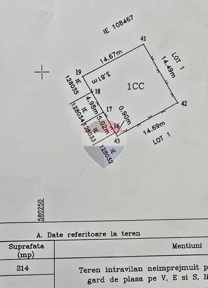 Teren Construcții intravilan de 787 mp, în Nord