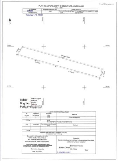 Teren Construcții extravilan de 4232 mp, în Aurel Vlaicu