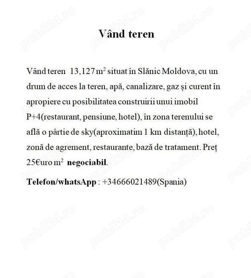 Teren de 13.13 mp, în Central