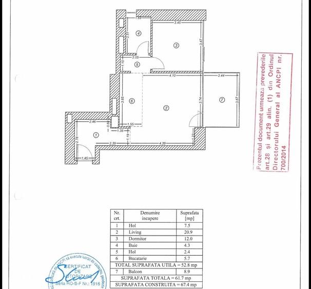 Apartament cu 2 camere semidecomandat în Tei