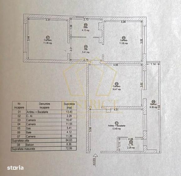 Apartament cu 3 camere semidecomandat în Take Ionescu