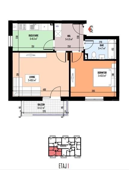 Apartament cu 2 camere în Central