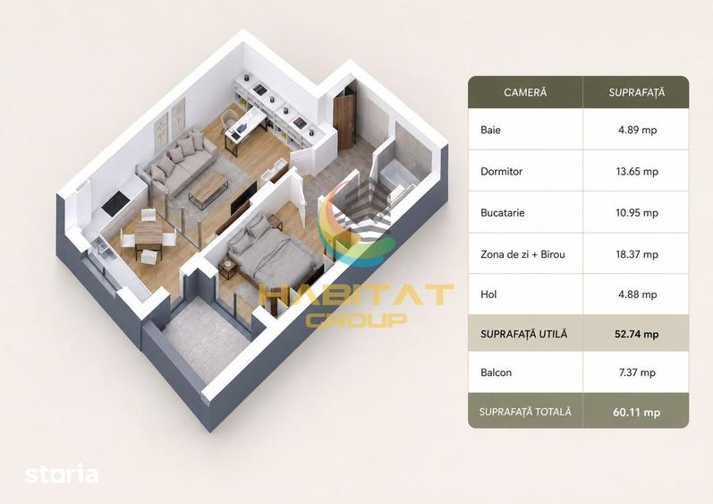 Apartament cu 2 camere în Theodor Pallady