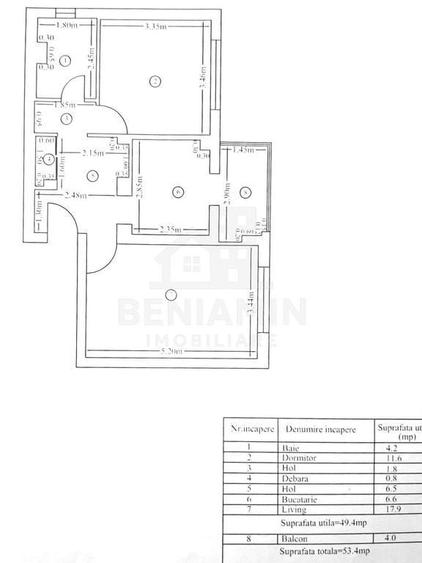 Apartament cu 2 camere decomandat în Central