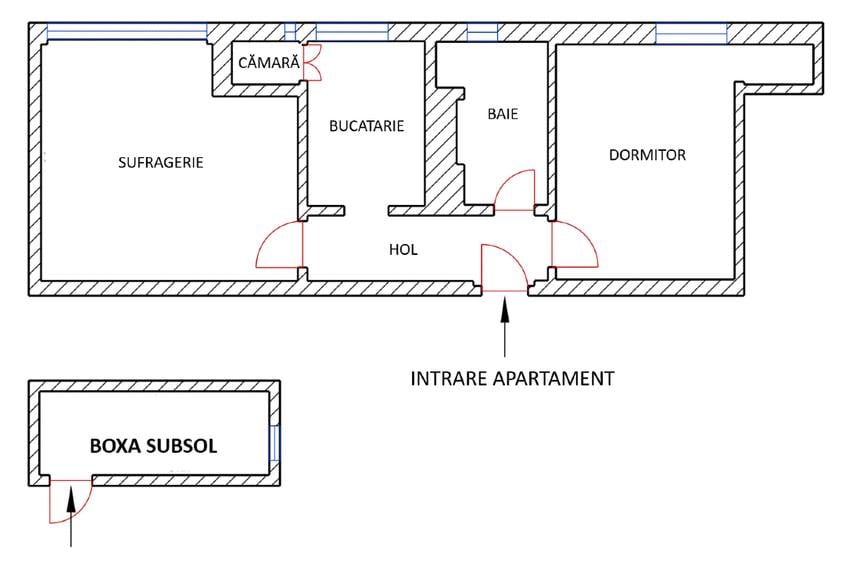Apartament cu 2 camere decomandat, mobilat în Triaj