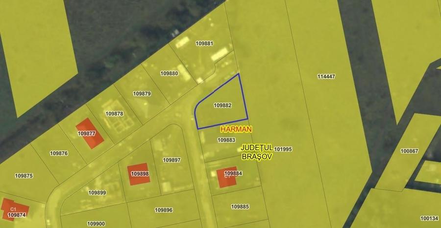 Teren Construcții intravilan de 600 mp, în Hărman