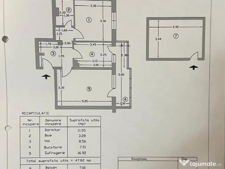 Apartament cu 2 camere decomandat în Ultracentral