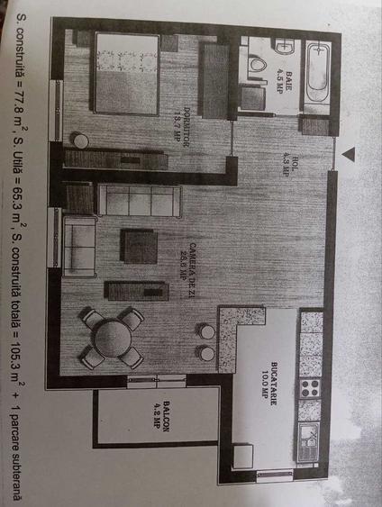 Apartament cu 2 camere semidecomandat în Exterior Vest