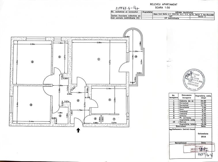 Apartament cu 3 camere în Centrul Civic