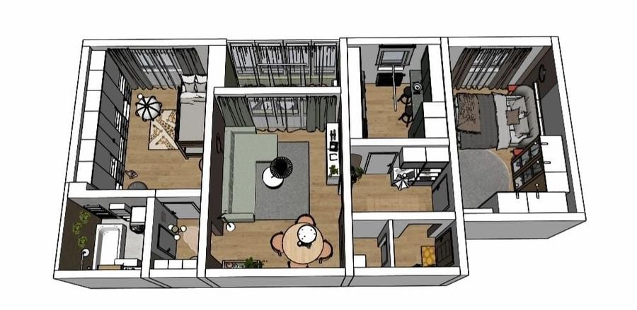 Apartament cu 3 camere decomandat în Central