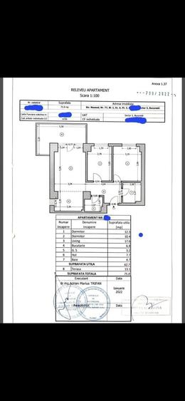Apartament cu 3 camere decomandat în Central