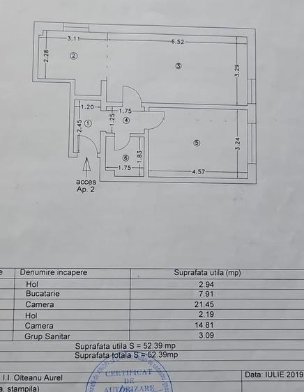 Apartament cu 2 camere decomandat în Exterior Est