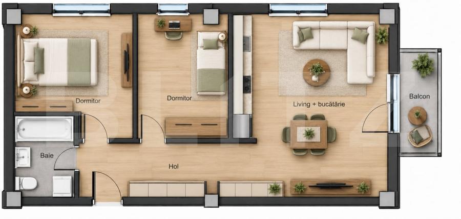Apartament cu 3 camere decomandat în Calea Moldovei