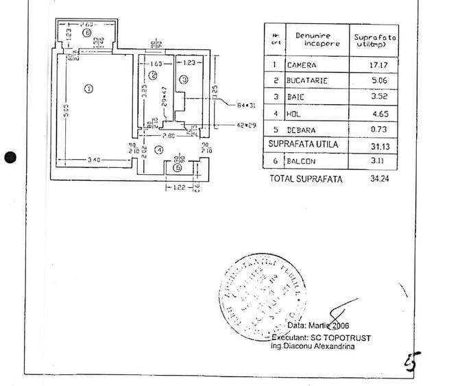 Garsonieră decomandată în Moșilor