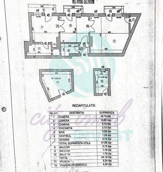 Apartament cu 3 camere semidecomandat în Cotroceni