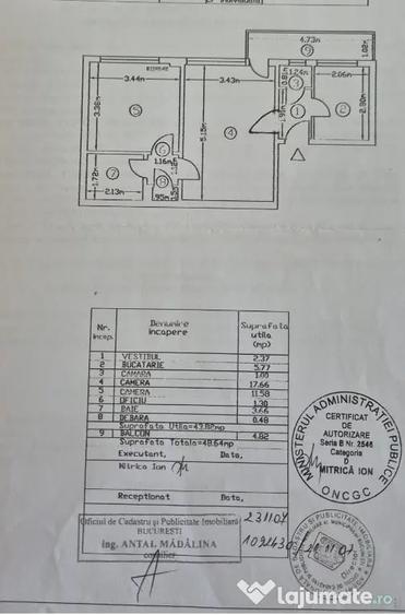 Apartament cu 2 camere semidecomandat în 1 Mai